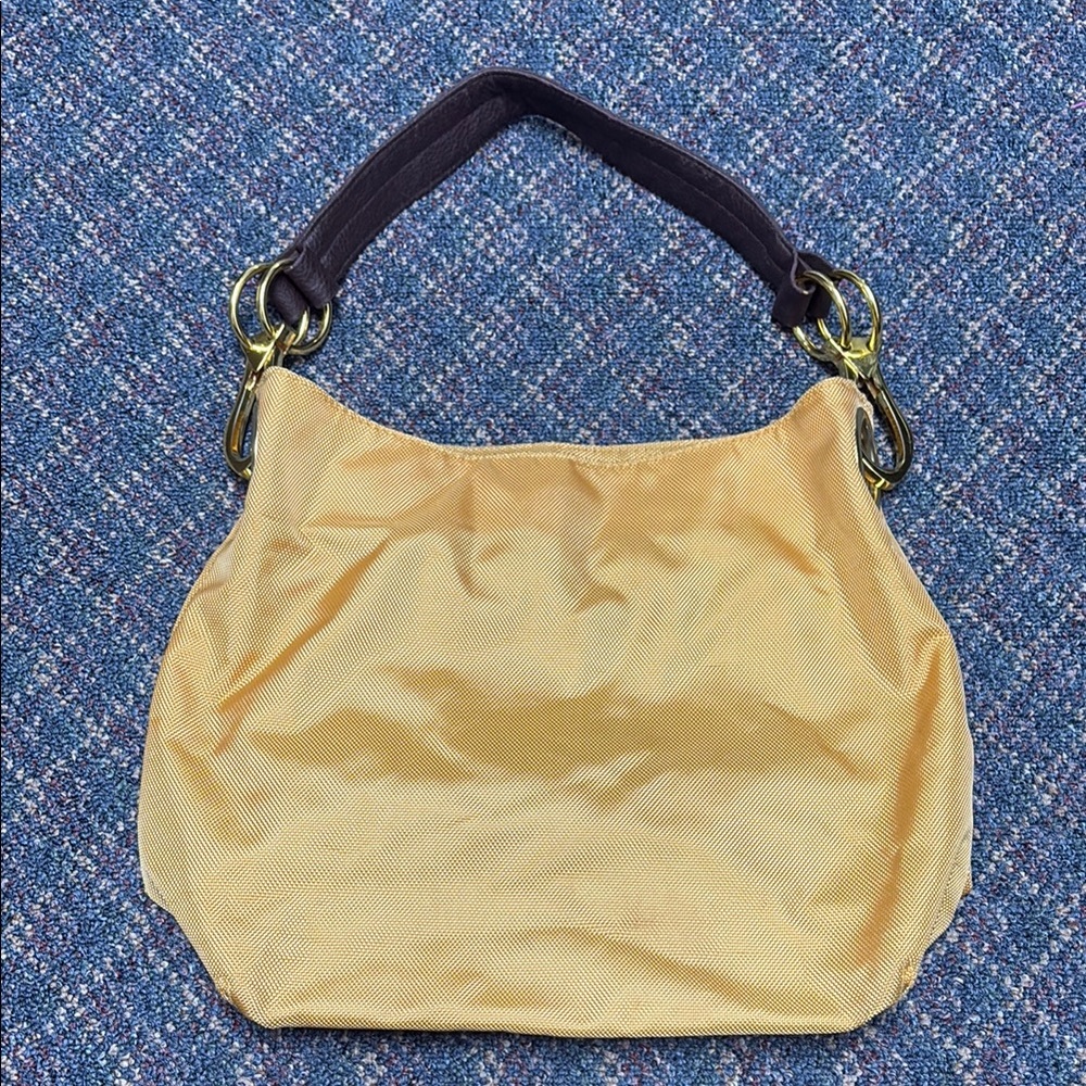 Preloved Braciano Gold and Brown Shoulder Bag, inside needs repair